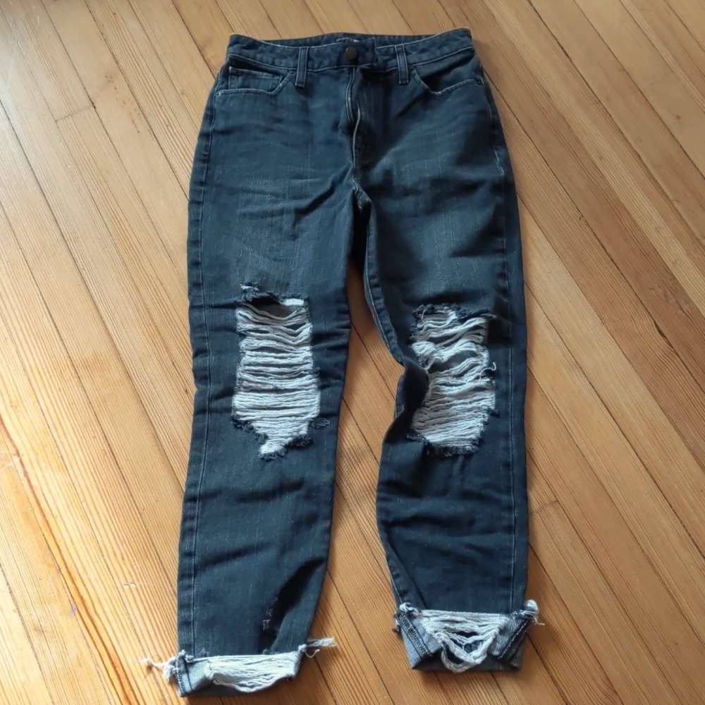 Fashion Nova Ripped Black Denim Size 3